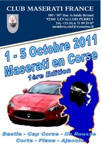 le dossier de présentation de &quot;MASERATI EN CORSE 2011&quot; est visible sur le site internet du Club Maserati France